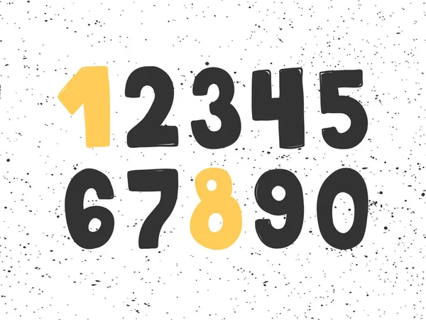 Handgezeichnete Nummernaufkleber für Social-Media-Inhalte. Vektor Hand gezeichnet Illustration Design. — Stockvektor