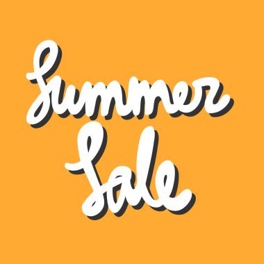 Yaz indirimi. Çizgi film harfleriyle çizilmiş vektör el çizimi. 