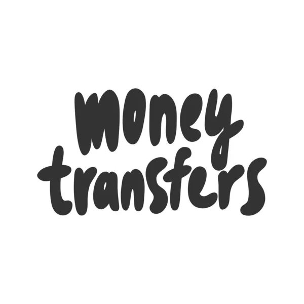 Μεταφορές χρημάτων. Διάνυσμα ζωγραφισμένα στο χέρι εικόνα με χαρακτήρες κινουμένων σχεδίων. — Διανυσματικό Αρχείο