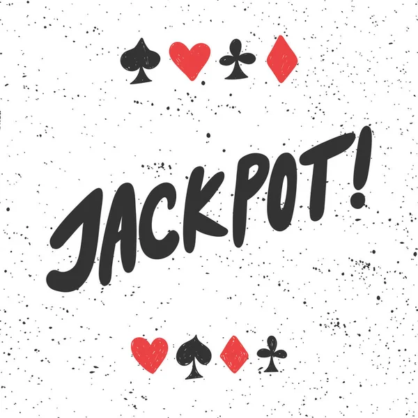 Jackpot. Vector hand drawn illustration with cartoon lettering. — Stock Vector