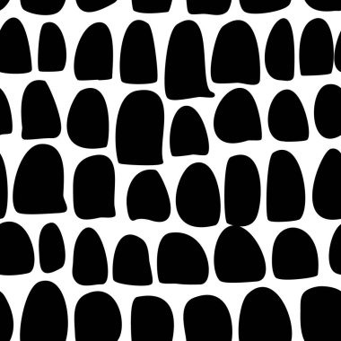 Kaligrafik fırça darbeleri ve noktalarla vektörsüz desen. El çizgili çizgiler ve çizgi. 