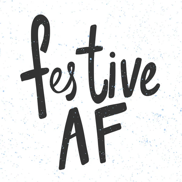 AF festivo. Navidad y feliz año nuevo vector dibujado a mano banner ilustración con letras cómicas de dibujos animados . — Archivo Imágenes Vectoriales