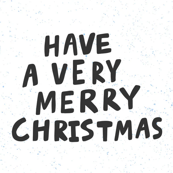 Que tengas una muy feliz Navidad. Navidad y feliz año nuevo vector dibujado a mano banner de ilustración con letras cómicas de dibujos animados . — Archivo Imágenes Vectoriales