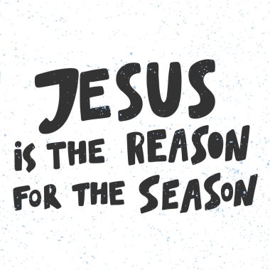 Sezonun sebebi İsa 'dır. Noel ve mutlu yeni yıl vekil eli çizgi roman harfleriyle illüstrasyon afişi çizdi. 