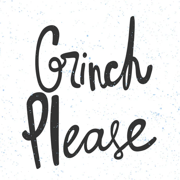 Grinch lütfen. Noel ve mutlu yeni yıl vekil eli çizgi roman harfleriyle illüstrasyon afişi çizdi. 