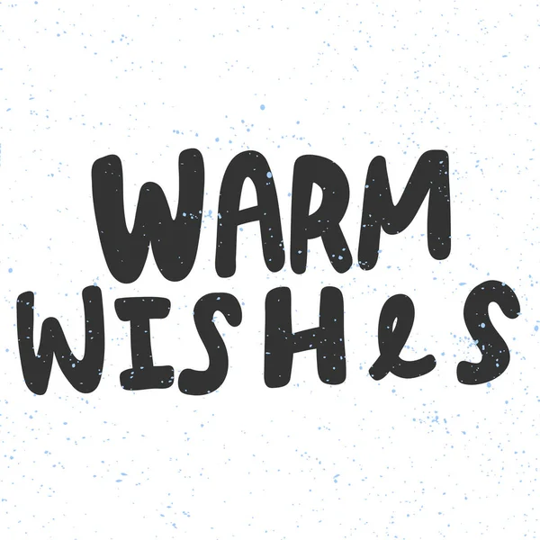 Herzliche Grüße. Frohe Weihnachten und ein gutes neues Jahr. Saison Winter Vektor handgezeichnete Illustration Aufkleber mit Cartoon-Schriftzug. — Stockvektor