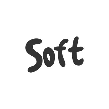 Yumuşak. Sosyal medya içeriği etiketi. Vektör el çizimi illüstrasyon tasarımı. 