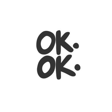 - Tamam. Sosyal medya içeriği etiketi. Vektör el çizimi illüstrasyon tasarımı. 