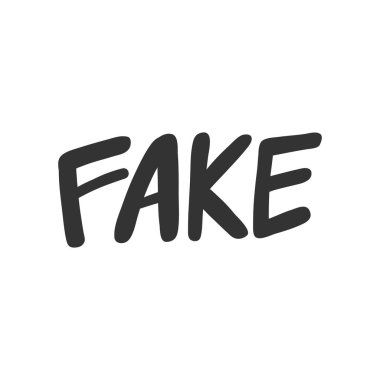 Sahtekar. Sosyal medya içeriği etiketi. Vektör el çizimi illüstrasyon tasarımı. 