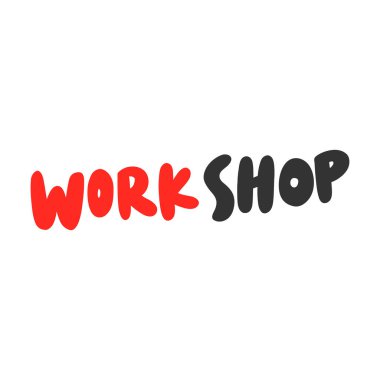 Atölye. Sosyal medya içeriği etiketi. Vektör el çizimi illüstrasyon tasarımı. 