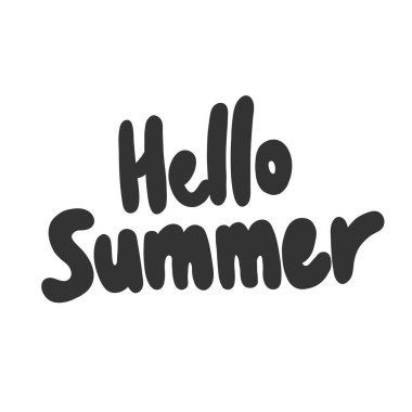 Merhaba yaz. Sosyal medya içeriği etiketi. Vektör el çizimi illüstrasyon tasarımı. 