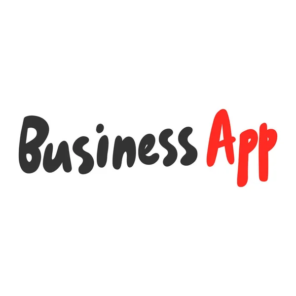 Business App. Αυτοκόλλητο για περιεχόμενο μέσων κοινωνικής δικτύωσης. Σχεδιασμός εικονογράφησης διανύσματος στο χέρι. — Διανυσματικό Αρχείο