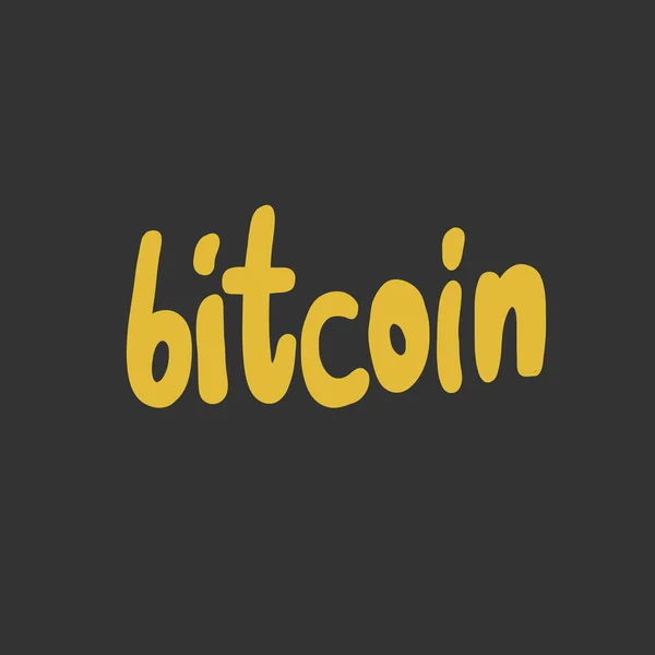 Bitcoin. Sticker pour le contenu des médias sociaux. illustration vectorielle dessinée à la main . — Image vectorielle