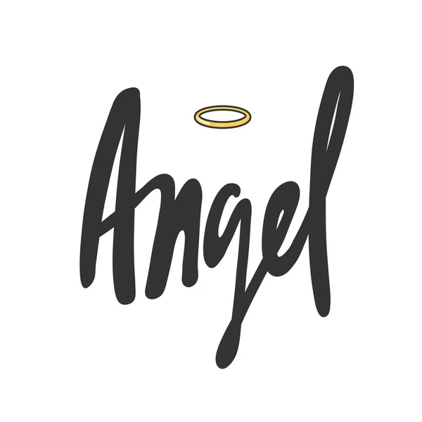 Mon ange. Sticker pour le contenu des médias sociaux. illustration vectorielle dessinée à la main . — Image vectorielle