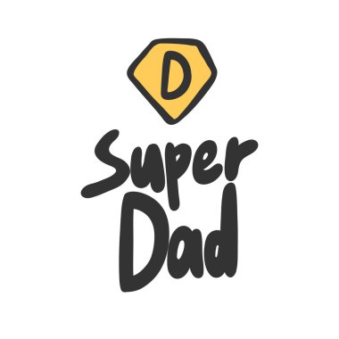 Süper baba. Sosyal medya içeriği etiketi. Vektör el çizimi illüstrasyon tasarımı. 