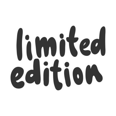 Sınırlı üretim. Sosyal medya içeriği etiketi. Vektör el çizimi illüstrasyon tasarımı. 