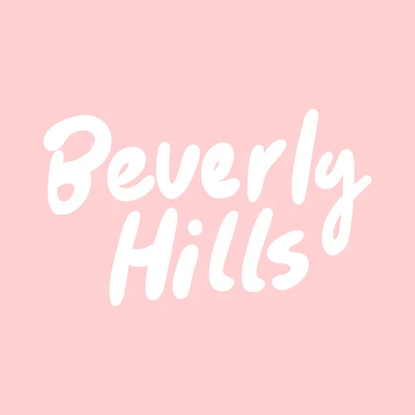 Beverly Hills. Klistermärke för innehåll i sociala medier. Vektor handritad illustration design. — Stock vektor