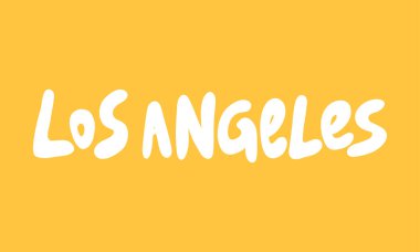 Los Angeles demek. Sosyal medya içeriği etiketi. Vektör el çizimi illüstrasyon tasarımı. 