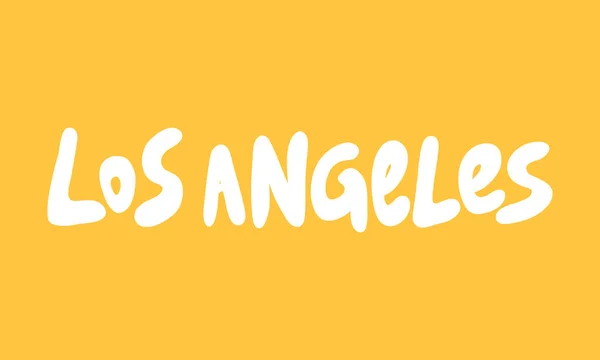 Los Angeles. Sticker für Social-Media-Inhalte. Vektor handgezeichnete Illustration Design. — Stockvektor