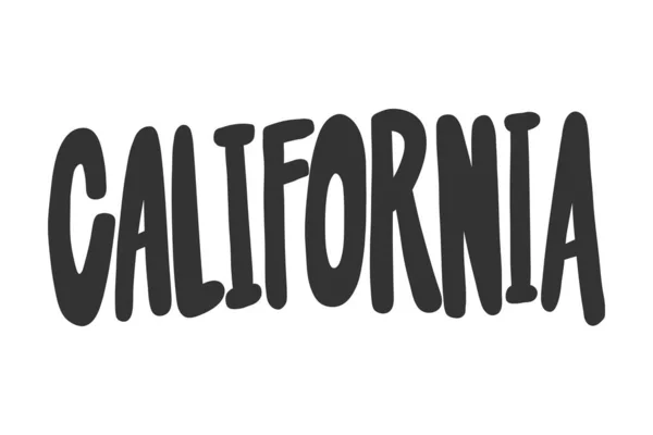 Kalifornien. Aufkleber für Social-Media-Inhalte. Vektor Hand gezeichnet Illustration Design. — Stockvektor