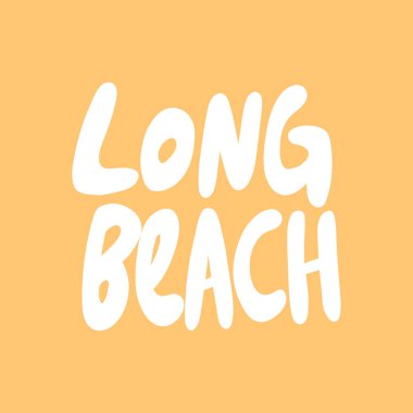 Long Beach. Sosyal medya içeriği etiketi. Vektör el çizimi illüstrasyon tasarımı. 