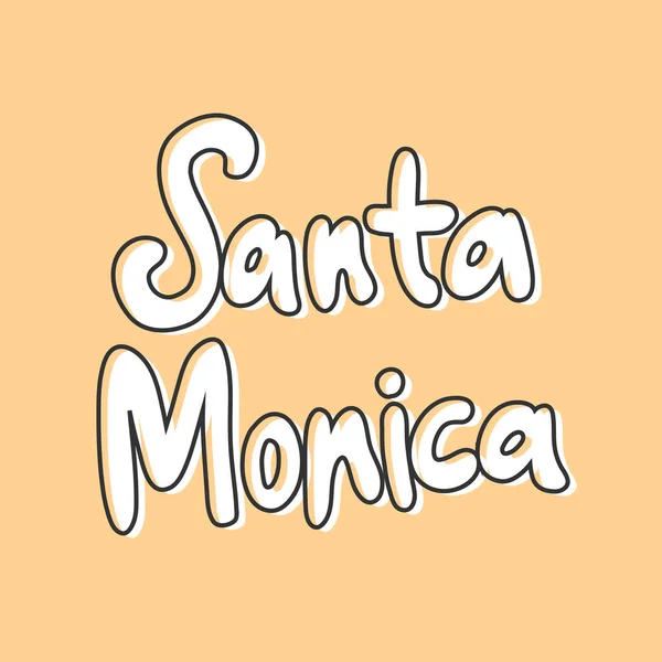 Santa monica. Aufkleber für Social-Media-Inhalte. Vektor Hand gezeichnet Illustration Design. — Stockvektor