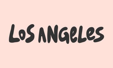 Los Angeles demek. Sosyal medya içeriği etiketi. Vektör el çizimi illüstrasyon tasarımı. 