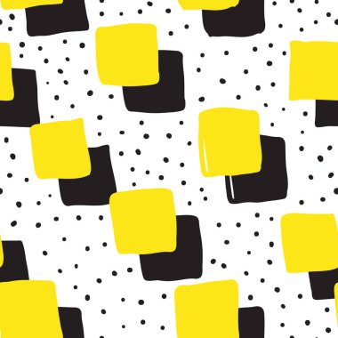 Geometrik fırça darbeleri elementleri ile vektörsüz desen. Memphis geometrik anahatları modern moda. 