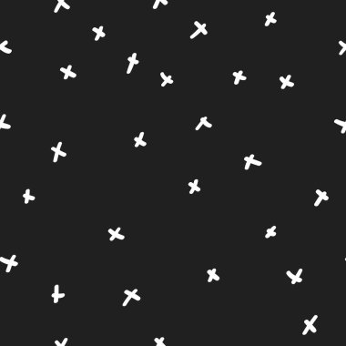 Geometrik fırça darbeleri elementleri ile vektörsüz desen. Memphis geometrik anahatları modern moda. 