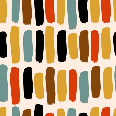 Geometrik fırça darbeleri elementleri ile vektörsüz desen. Memphis geometrik anahatları modern moda. 