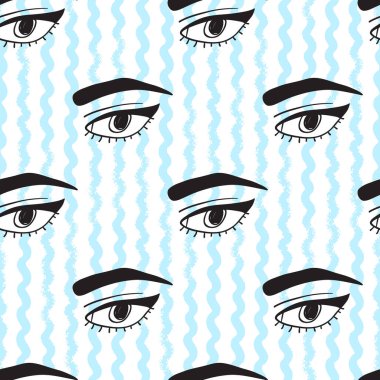 Geometrik fırça darbeleri elementleri ile vektörsüz desen. Memphis geometrik anahatları modern moda. 