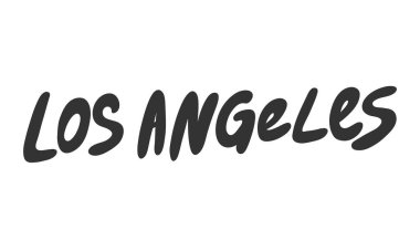 Los Angeles demek. Sosyal medya içeriği etiketi. Vektör el çizimi illüstrasyon tasarımı. 