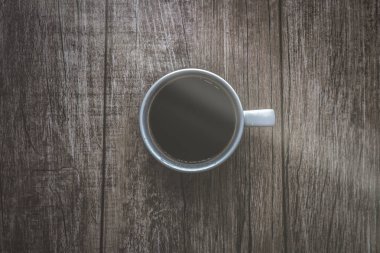 Sabah için bir fincan kahve, üst manzara