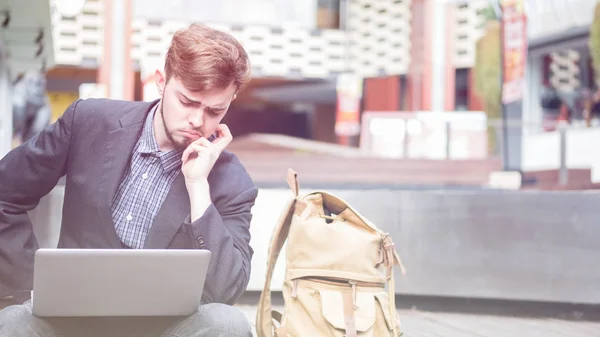 Business man stressed and under pressure, selective focus