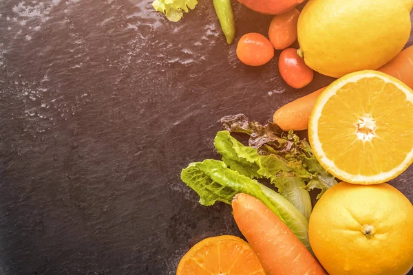 stock image a selection of fresh vegetables and fruits for a heart healthy diet as recommended by doctors and medical professionals