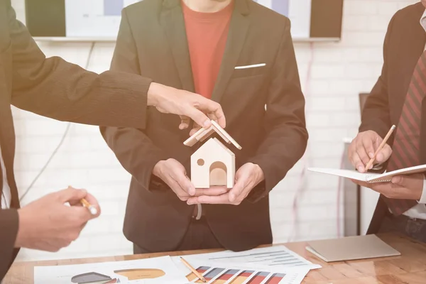 Wohnungsunternehmen Gute Teamarbeit Wohnungsunternehmenskonzept — Stockfoto