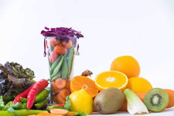 Una Selección Verduras Frutas Frescas Para Una Dieta Saludable Para —  Fotos de Stock