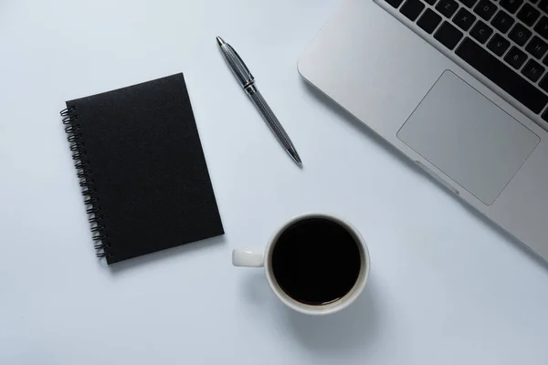 Büroschreibtisch Kopierraum Für Text Draufsicht — Stockfoto