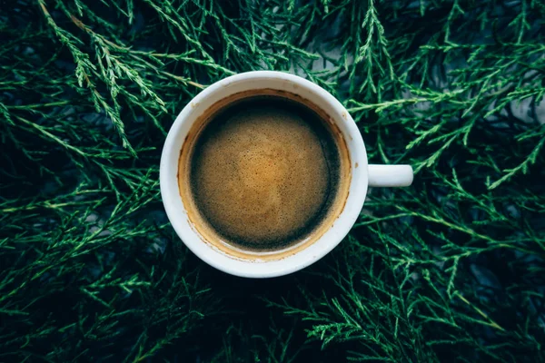 Taza Café Para Mañana Vista Superior — Foto de Stock