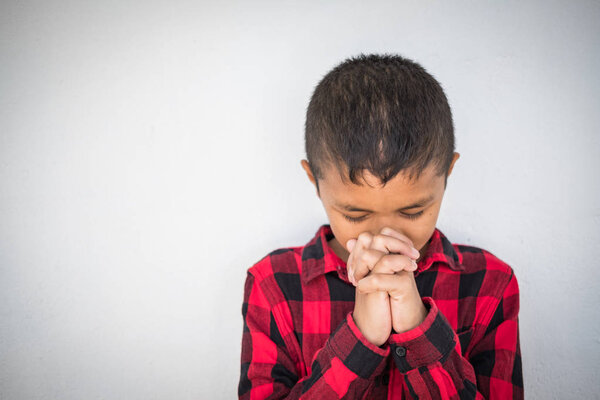 Young asian boy stay alone and sadness