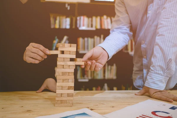 Waarborging Van Concept Eigendomsbescherming Houten Bakstenen — Stockfoto