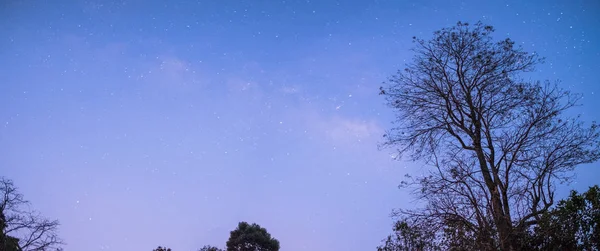 Nachtlandschaft Mit Farbenfroher Milchstraße Schönes Universum Weltraum Hintergrund — Stockfoto