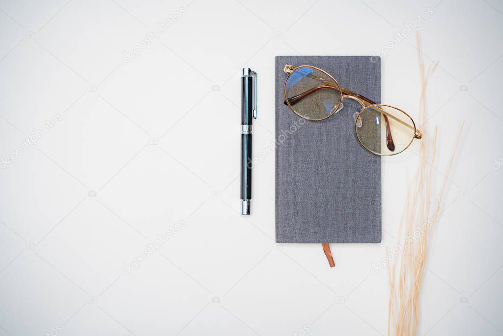 Minimal work space Creative flat lay 