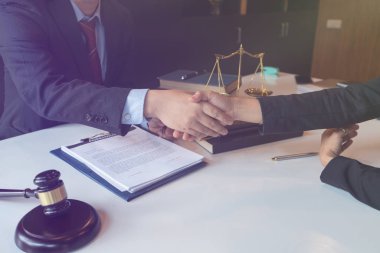 Müşteri ve avukat mevcut yasal seçenekleri tartışıyor