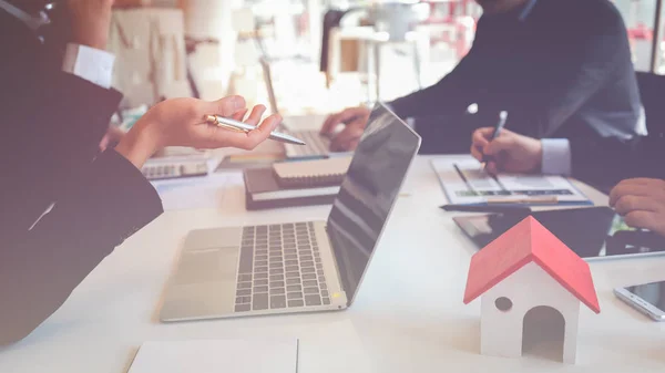 Wohnungsunternehmen Gute Teamarbeit Wohnungsunternehmenskonzept — Stockfoto