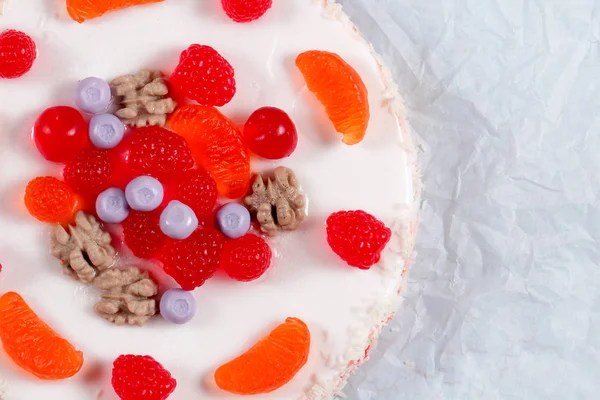 cake of soap handmade bright with berries