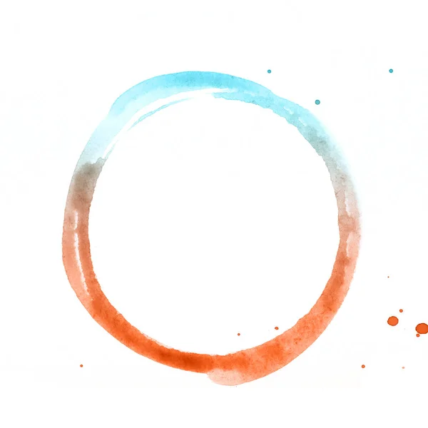 on a white background a bright circle is drawn in watercolor there is a place for writing