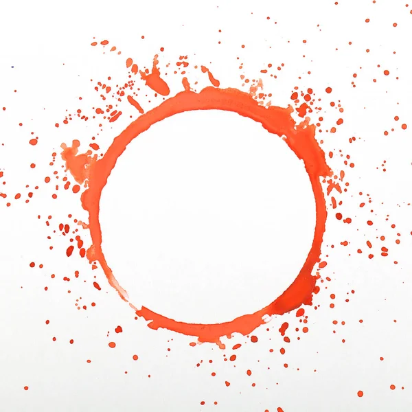 on a white background a bright circle is drawn in watercolor there is a place for writing