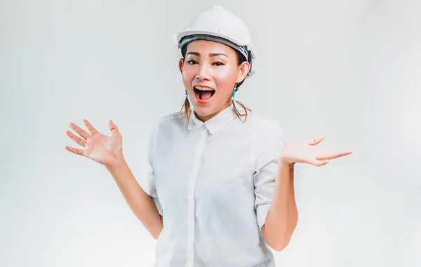 Fotos Mujeres Asiáticas Mostrando Sorpresas Sonrisas Emocionales Concéntrate Cara — Foto de Stock