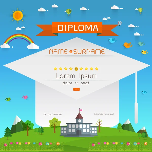 Certificado de diploma de niños — Vector de stock